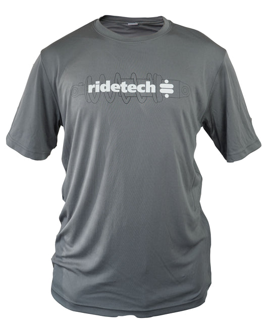 (3X) T-shirt - Coil-Over Sport Tech T-Shirt - Grey  XXX-Large.