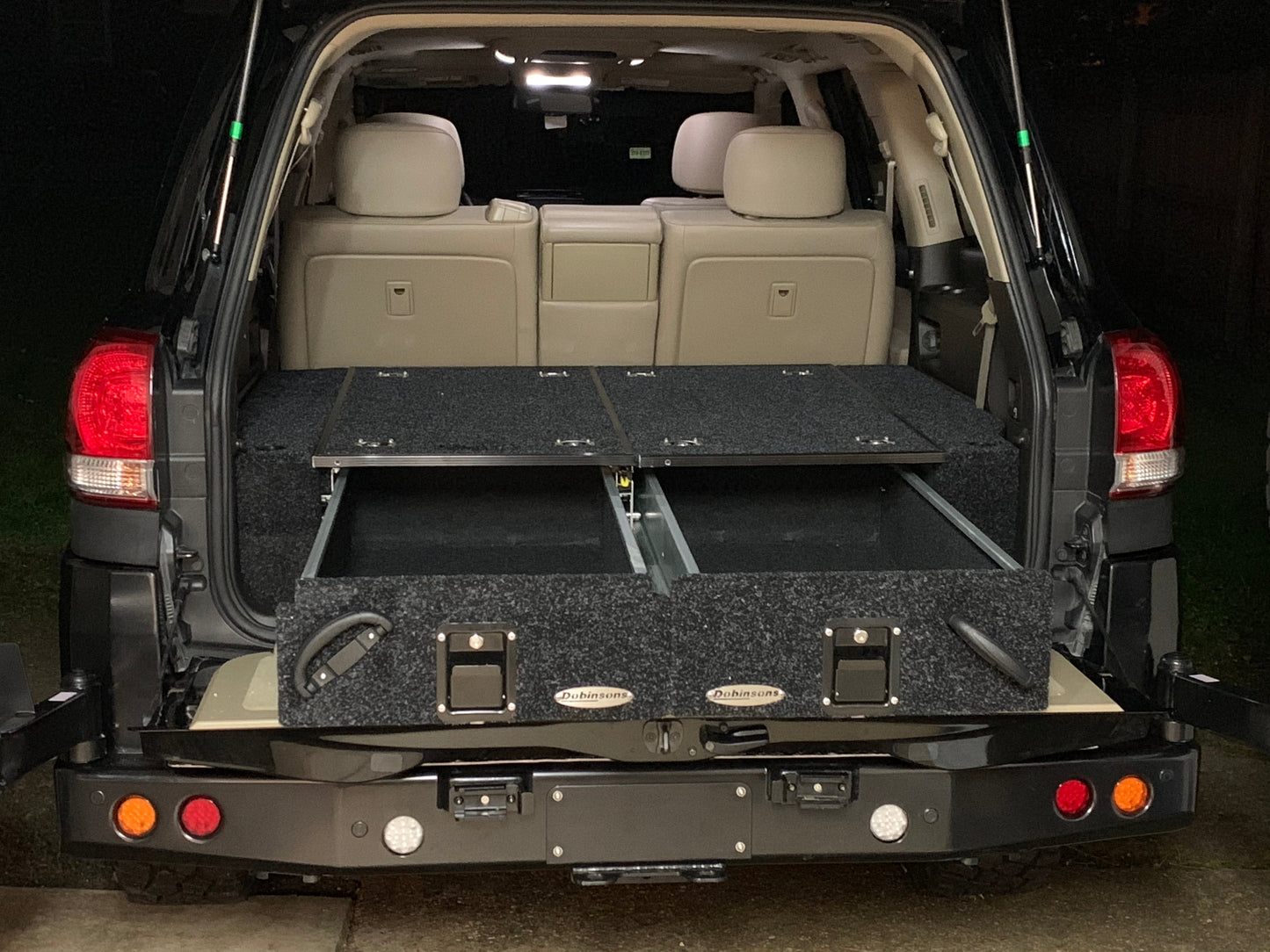 Dobinsons Rear Dual Roller Drawer System for Toyota Land Cruiser 200 Series 2008-2019 with Fridge Slide (RD80-1000)