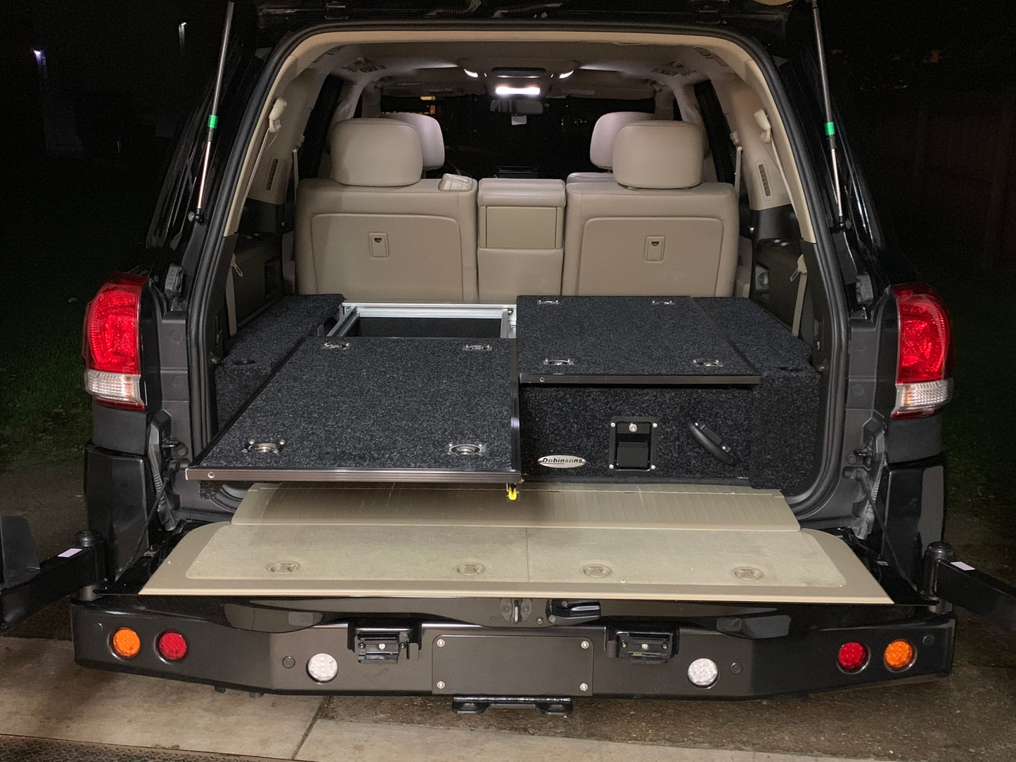 Dobinsons Rear Dual Roller Drawer System for Toyota Land Cruiser 200 Series 2008-2019 with Fridge Slide (RD80-1000)