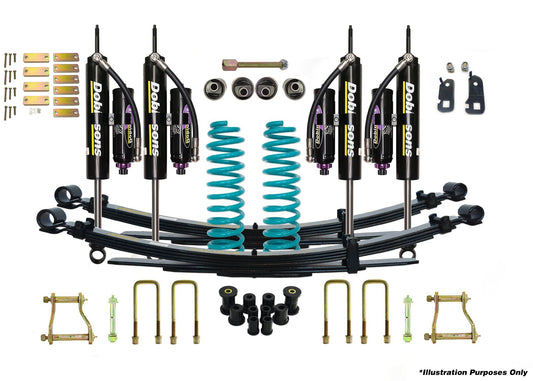 Dobinsons 4x4 3"-4" MRR 3-way adjustable Suspension Kit for Toyota Landcruiser 78 / 79 Series - FZJ79/78, HZJ79/78, HDJ79, VDJ79/78, GRJ79 09/1999 to 07/2016 Single Cab, 09/1999 on Troop Carrier Dual Cab