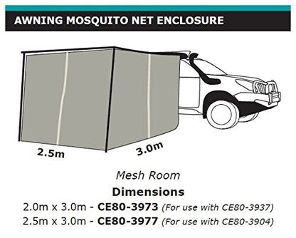 Dobinsons 4x4 Mosquito Net Enclosure for Medium Roll Out Awning(CE80-3973)