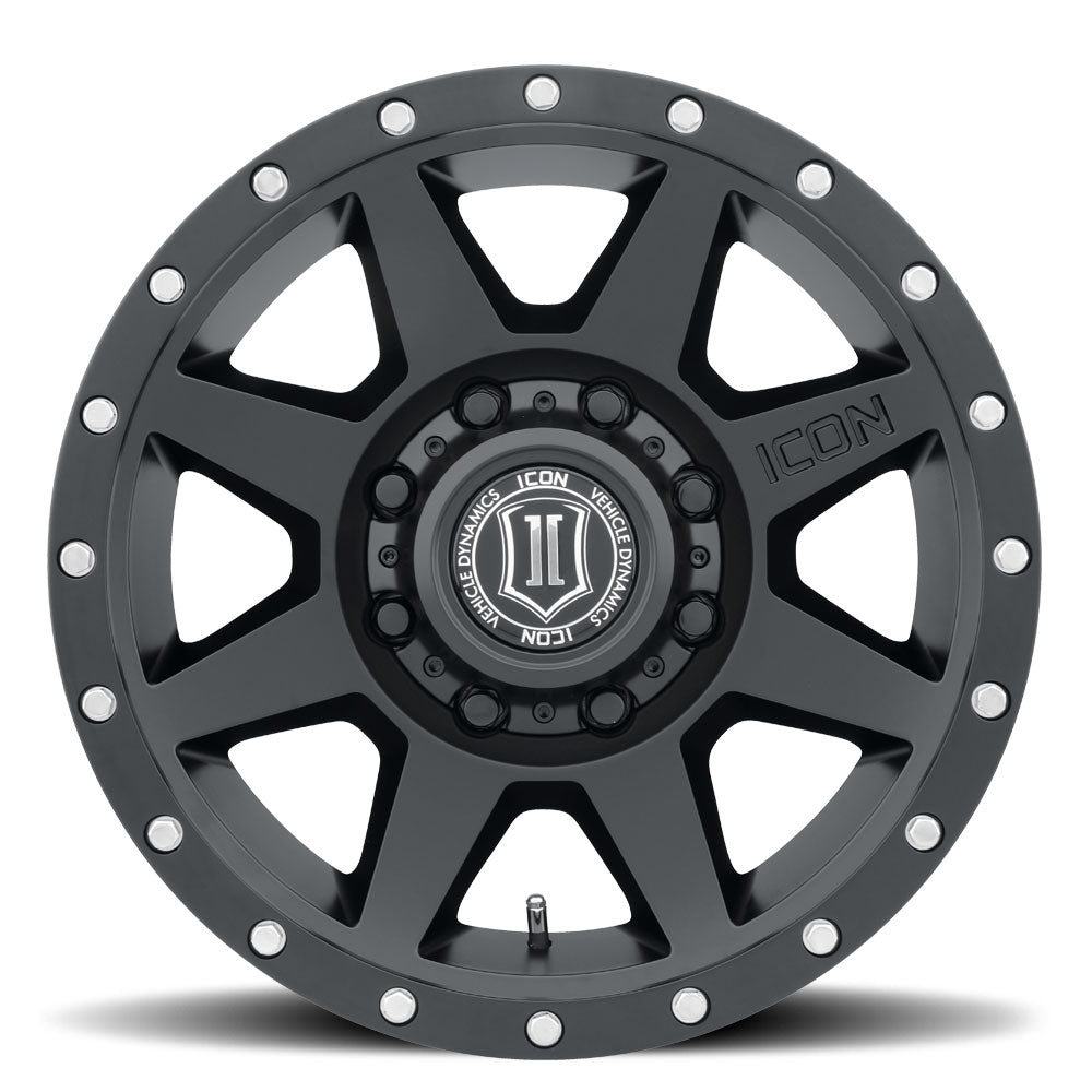 ICON ALLOYS REBOUND HD SATIN BLACK - 17 X 8.5 / 8 X 6.5 / 13MM / 5.25" BS