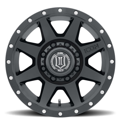 ICON ALLOYS REBOUND HD SATIN BLACK - 17 X 8.5 / 8 X 6.5 / 13MM / 5.25" BS