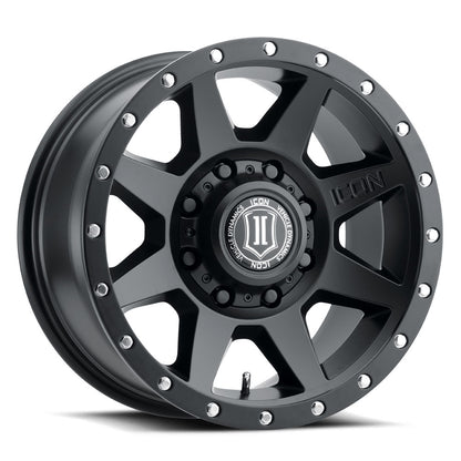 ICON ALLOYS REBOUND HD SATIN BLACK - 17 X 8.5 / 8 X 170 / 6MM / 5" BS