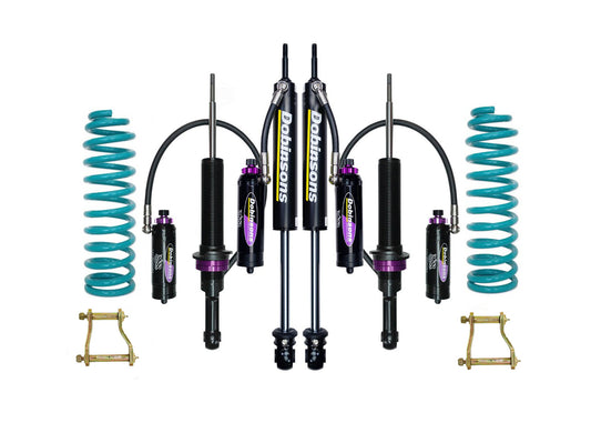 Dobinsons 1.5" to 3.0" MRR 3-Way Adjustable Lift Kit for Toyota Hilux Vigo Extra Cab, Dual Cab  KUN26 3.0L TD with Extended Rear Shackles