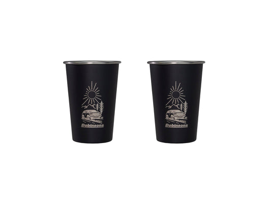 Dobinsons Stainless Steel Camping Cups (Pair) (PG00-2327)